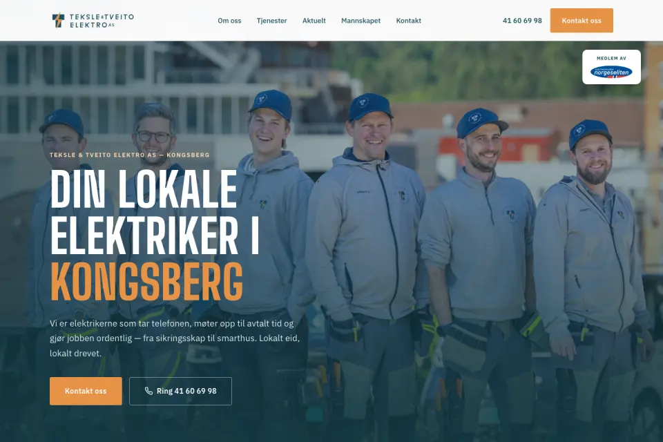 Forsiden til Teksle & Tveito Elektro